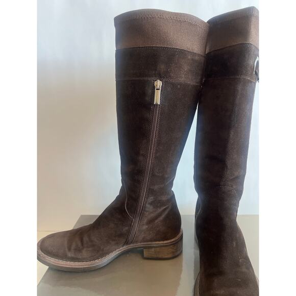 Aquatalia by Marvin K brown suede tall riding boots Size 7 1/2 - Picture 7 of 14
